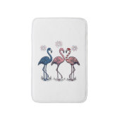 Patriottische Flamingo Trio Vintage Gravure Ontwer Badmat (Voorkant Verticaal)