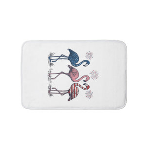 Patriottische Flamingo Trio Vintage Gravure Ontwer Badmat