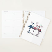Patriottische Flamingo Trio Vintage Gravure Ontwer Planner (Display)