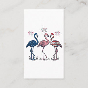 Patriottische Flamingo Trio Vintage Gravure Ontwer Visitekaartje