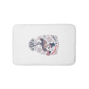 Patriottische Flamingo Vintage Gravure Shirt Ontwe Badmat