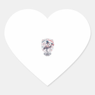 Patriottische Flamingo Vintage Gravure Shirt Ontwe Hart Sticker