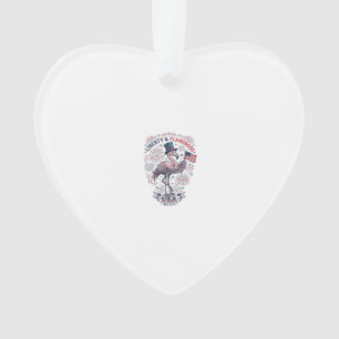 Patriottische Flamingo Vintage Gravure Shirt Ontwe Ornament