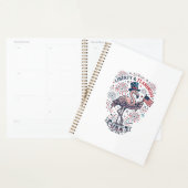 Patriottische Flamingo Vintage Gravure Shirt Ontwe Planner (Display)