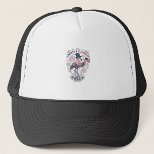 Patriottische Flamingo Vintage Gravure Shirt Ontwe Trucker Pet