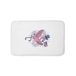 Patriottische Flamingo Vuurwerk Vector Design_1 Badmat