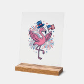 Patriottische Flamingo-Vuurwerk Vectorontwerp_1 Acryl Bord (Hoek)