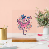 Patriottische Flamingo-Vuurwerk Vectorontwerp_1 Acryl Bord (Huwelijk)