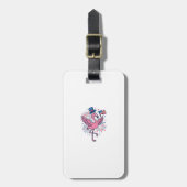 Patriottische Flamingo-Vuurwerk Vectorontwerp_1 Bagagelabel (Voorkant verticaal)