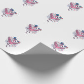 Patriottische Flamingo-Vuurwerk Vectorontwerp_1 Cadeaupapier (Hoek)