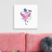Patriottische Flamingo-Vuurwerk Vectorontwerp_1 Canvas Afdruk (Insitu (Woonkamer))
