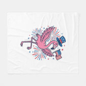 Patriottische Flamingo-Vuurwerk Vectorontwerp_1 Fleece Deken (Voorkant (Horizontaal))