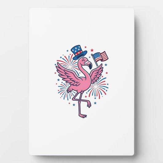 Patriottische Flamingo-Vuurwerk Vectorontwerp_1 Fotoplaat (voorkant)