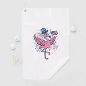 Patriottische Flamingo-Vuurwerk Vectorontwerp_1 Golfhanddoek (Insitu)