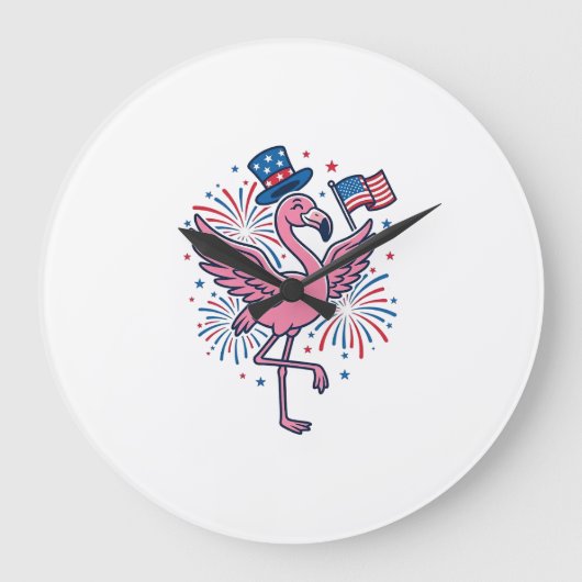 Patriottische Flamingo-Vuurwerk Vectorontwerp_1 Grote Klok (Voorkant)