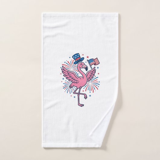 Patriottische Flamingo-Vuurwerk Vectorontwerp_1 Handdoek (Handdoek)