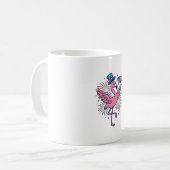 Patriottische Flamingo-Vuurwerk Vectorontwerp_1 Koffiemok (Voorkant links)