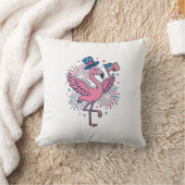 Patriottische Flamingo-Vuurwerk Vectorontwerp_1 Kussen (Deken)
