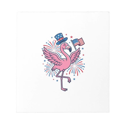 Patriottische Flamingo-Vuurwerk Vectorontwerp_1 Notitieblok (Voorkant)