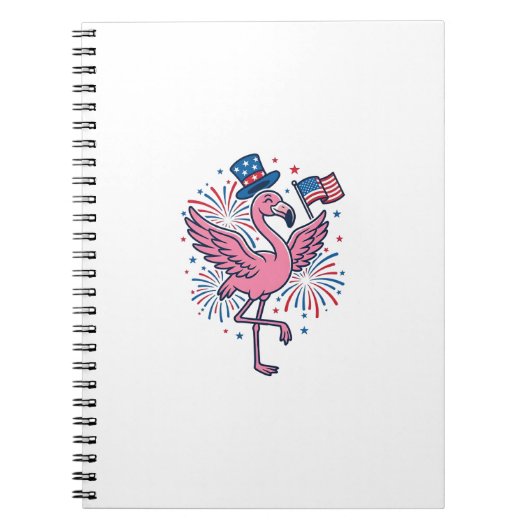 Patriottische Flamingo-Vuurwerk Vectorontwerp_1 Notitieboek (Voorkant)