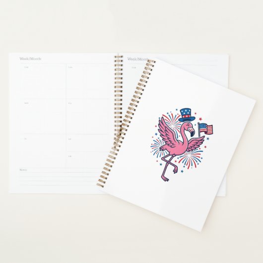 Patriottische Flamingo-Vuurwerk Vectorontwerp_1 Planner (Display)