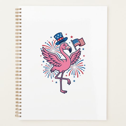 Patriottische Flamingo-Vuurwerk Vectorontwerp_1 Planner (Voorkant)