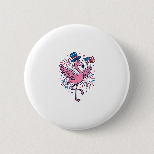 Patriottische Flamingo-Vuurwerk Vectorontwerp_1 Ronde Button 5,7 Cm (Voorkant)