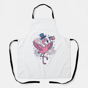 Patriottische Flamingo-Vuurwerk Vectorontwerp_1 Schort