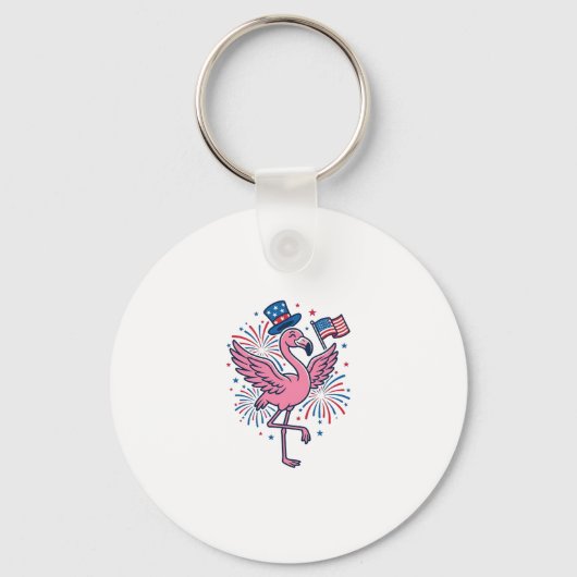 Patriottische Flamingo-Vuurwerk Vectorontwerp_1 Sleutelhanger (Voorkant)