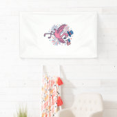 Patriottische Flamingo-Vuurwerk Vectorontwerp_1 Spandoek (Insitu)