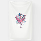 Patriottische Flamingo-Vuurwerk Vectorontwerp_1 Spandoek (Verticaal)