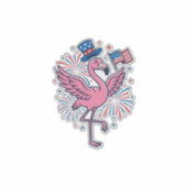 Patriottische Flamingo-Vuurwerk Vectorontwerp_1 Sticker (Voorkant)
