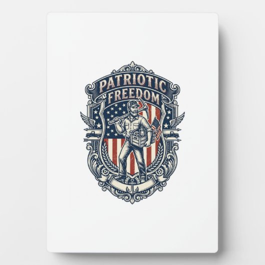 Patriottische Flea Market Picker Vector Grafische Fotoplaat (voorkant)