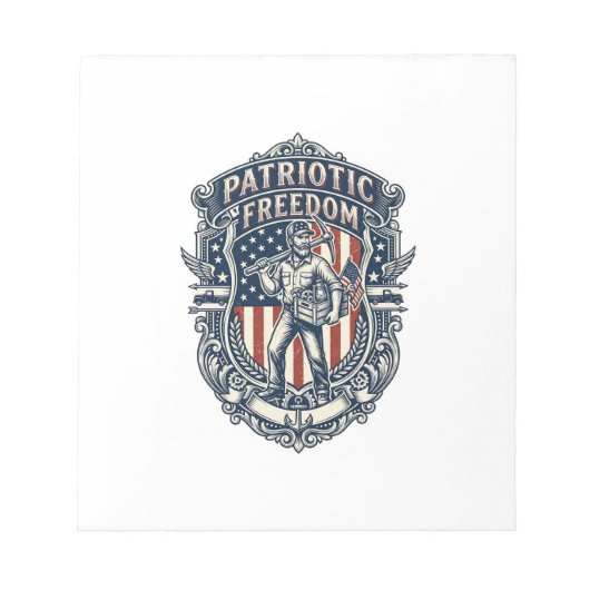 Patriottische Flea Market Picker Vector Grafische  Notitieblok (Voorkant)