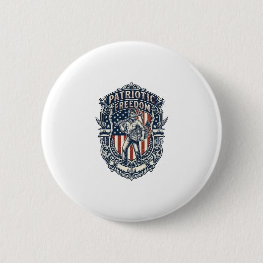 Patriottische Flea Market Picker Vector Grafische Ronde Button 5,7 Cm (Voorkant)