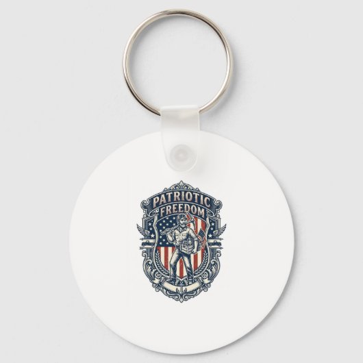 Patriottische Flea Market Picker Vector Grafische Sleutelhanger (Voorkant)