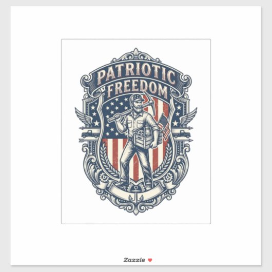 Patriottische Flea Market Picker Vector Grafische  Sticker (Vel)