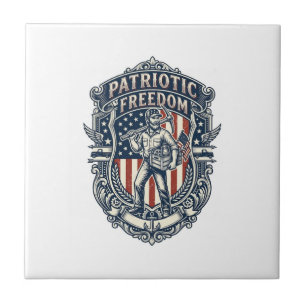 Patriottische Flea Market Picker Vector Grafische  Tegeltje