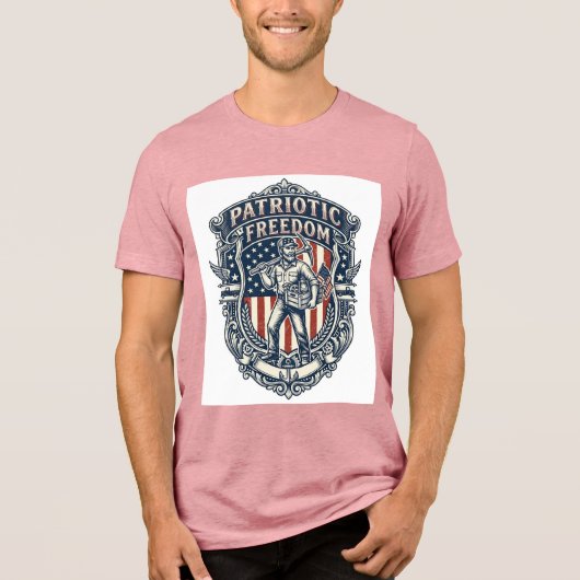 Patriottische Flea Market Picker Vector Grafische  Tri-Blend Shirt (Voorkant)
