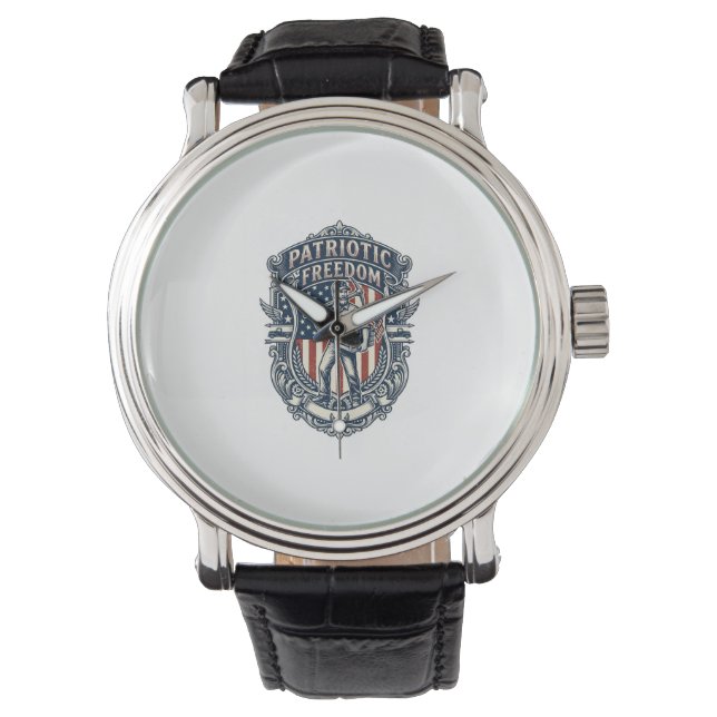 Patriottische Flea Market Picker Vector Graphic T- Horloge (Voorkant)