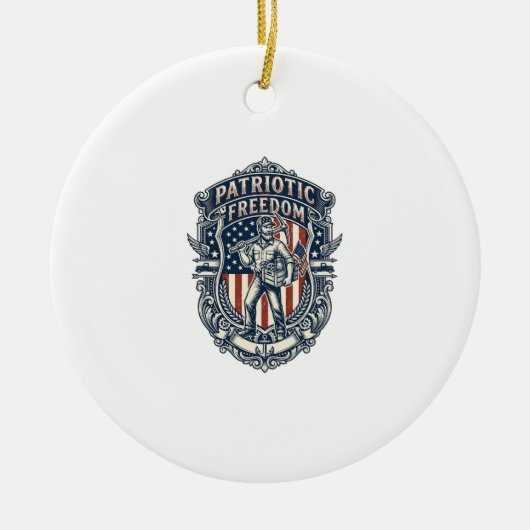 Patriottische Flea Market Picker Vector Graphic T- Keramisch Ornament (Voorkant)