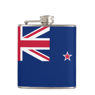 Patriottische fles met de vlag van Nieuw-Zeeland Heupfles
