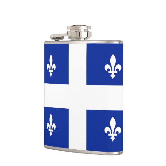 Patriottische fles met de vlag van Quebec Heupfles (Links)