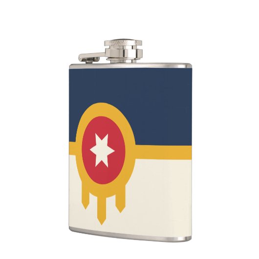 Patriottische fles met de vlag van Tulsa City Heupfles (Links)