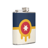 Patriottische fles met de vlag van Tulsa City Heupfles (Rechts)