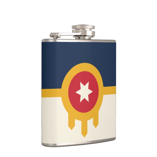 Patriottische fles met de vlag van Tulsa City Heupfles (Rechts)