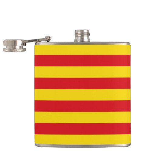 Patriottische fles met vlag van Catalonië Heupfles (Geopend)