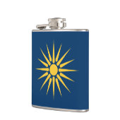 Patriottische fles met vlag van Macedonië, Grieken Heupfles (Links)