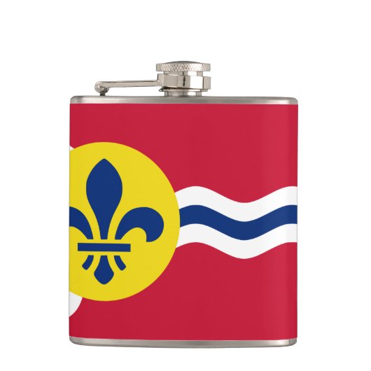 Patriottische fles met vlag van St. Louis, Missour Heupfles (Voorkant)
