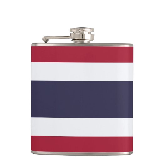 Patriottische fles met vlag van Thailand Heupfles (Voorkant)